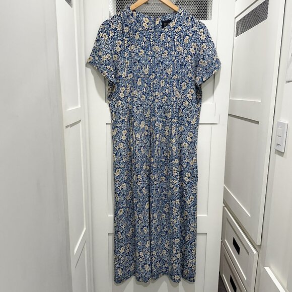 Vintage 90s Teddi Midi Dress Teacher Floral Boho Cottagecore Granny Sweet - Picture 1 of 9